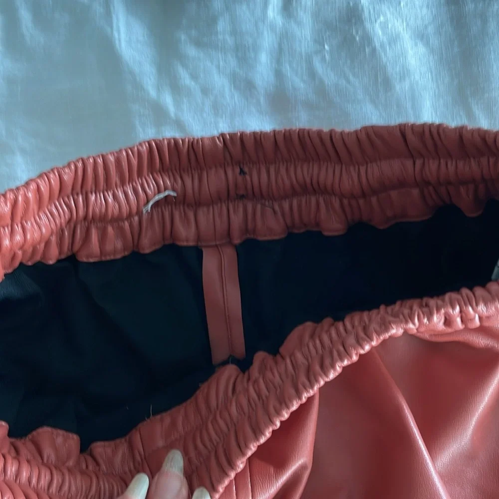 A.L.C. Drawstring vegan-leather shorts. Worn once. - Picture 4 of 4